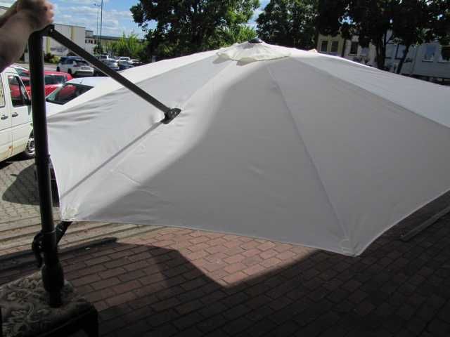 Parasol tarasowy balkonowy ścienny na ścianę okrągły 300cm kremowy