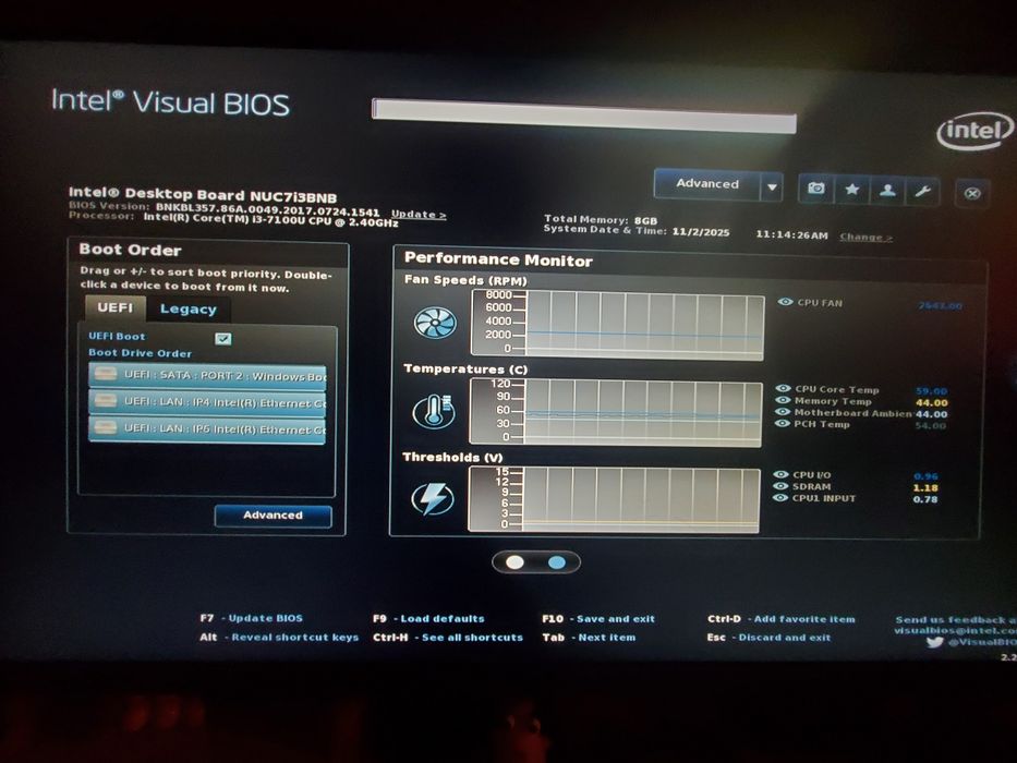 Продам мини компьютер intel nuc