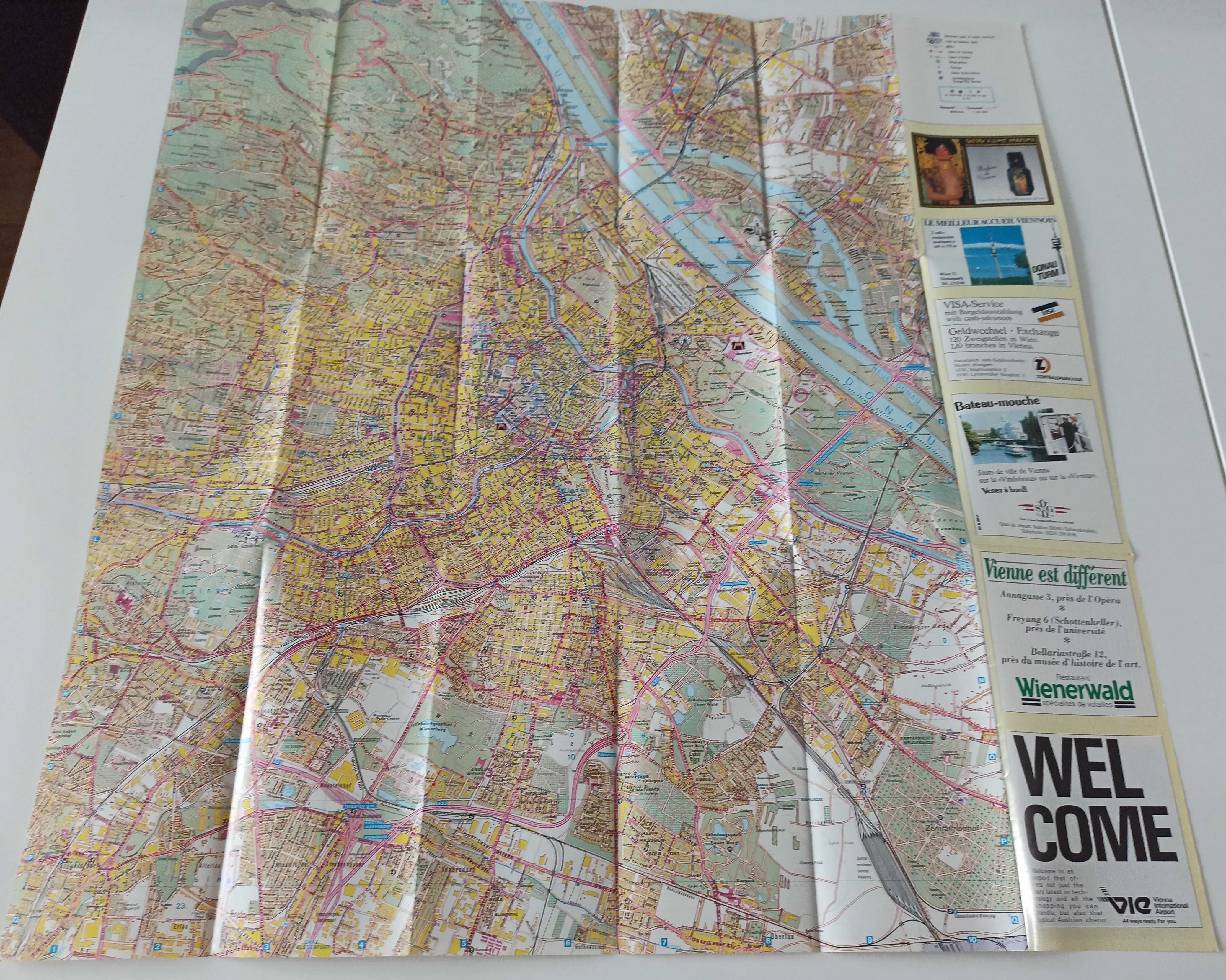 Wenecja Vienna plan miasta 63 x 60 cm stara mapa z Włoch