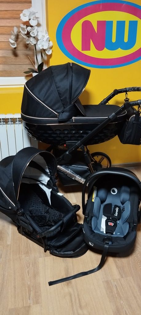 Wózek 4w1 nowy elegancki zestaw Baza ISOFIX