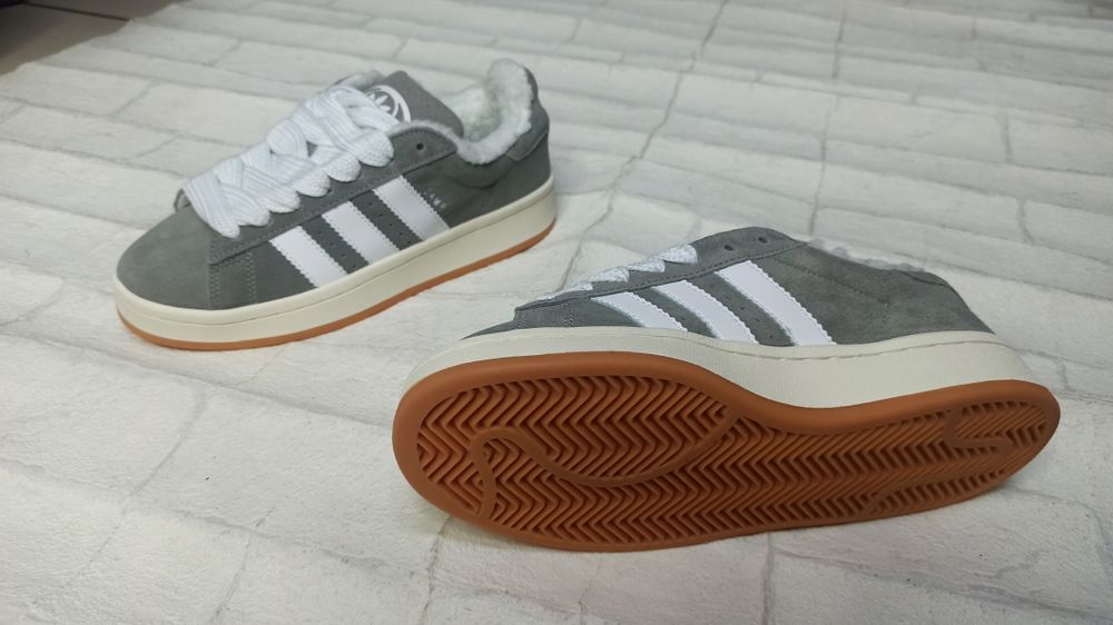 Кеды adidas campus серые на меху 815