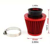 Stożkowy filtr powietrza 38mm + opaska – do skutera, quada, crossa