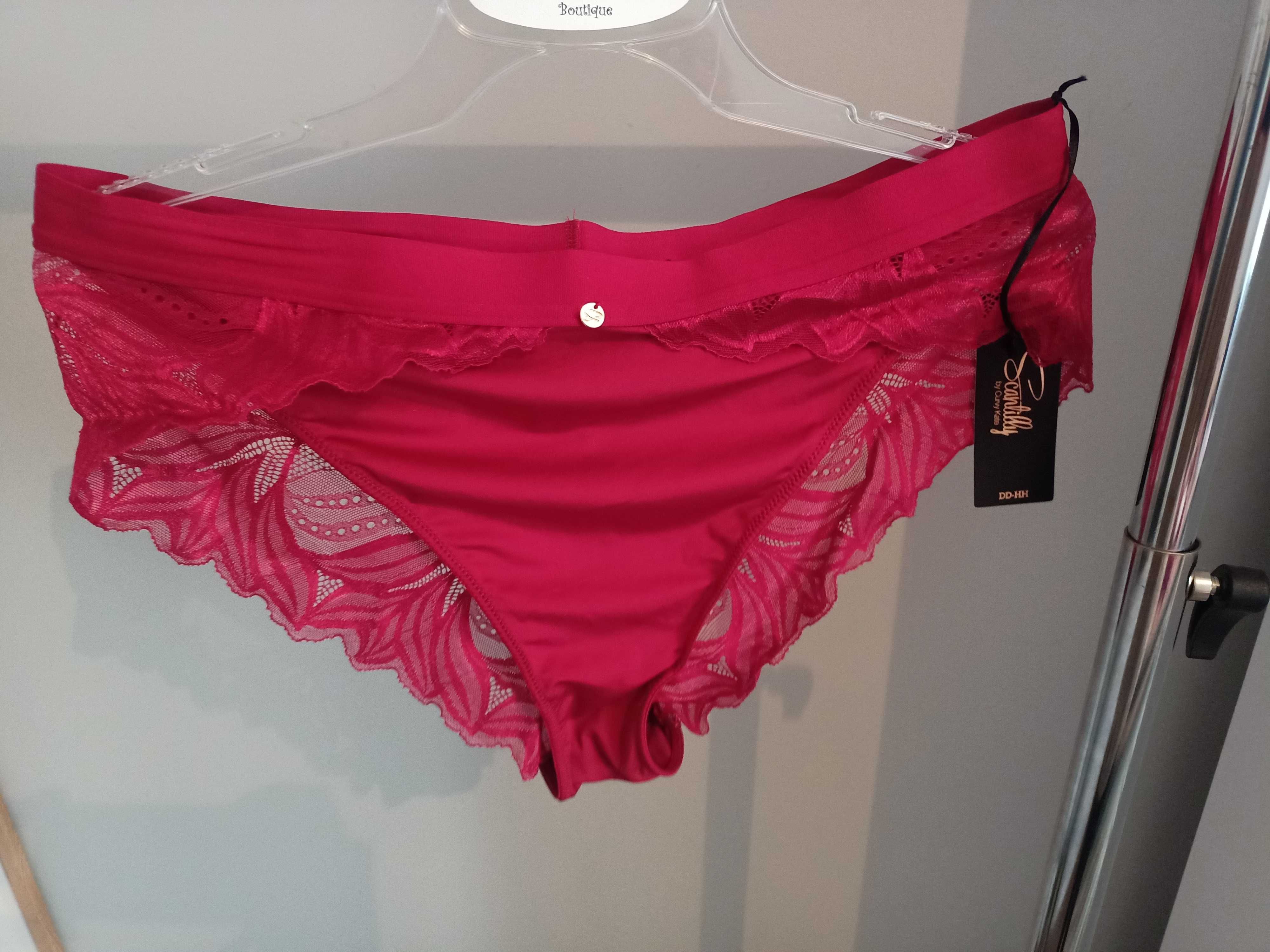 Komplet Curvy Kate Scantilly INDULGENCE RED Biustonosz M + figi  L