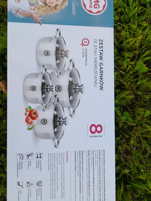 Nowy zestawy garnków MG home  Moderno 8 elementów