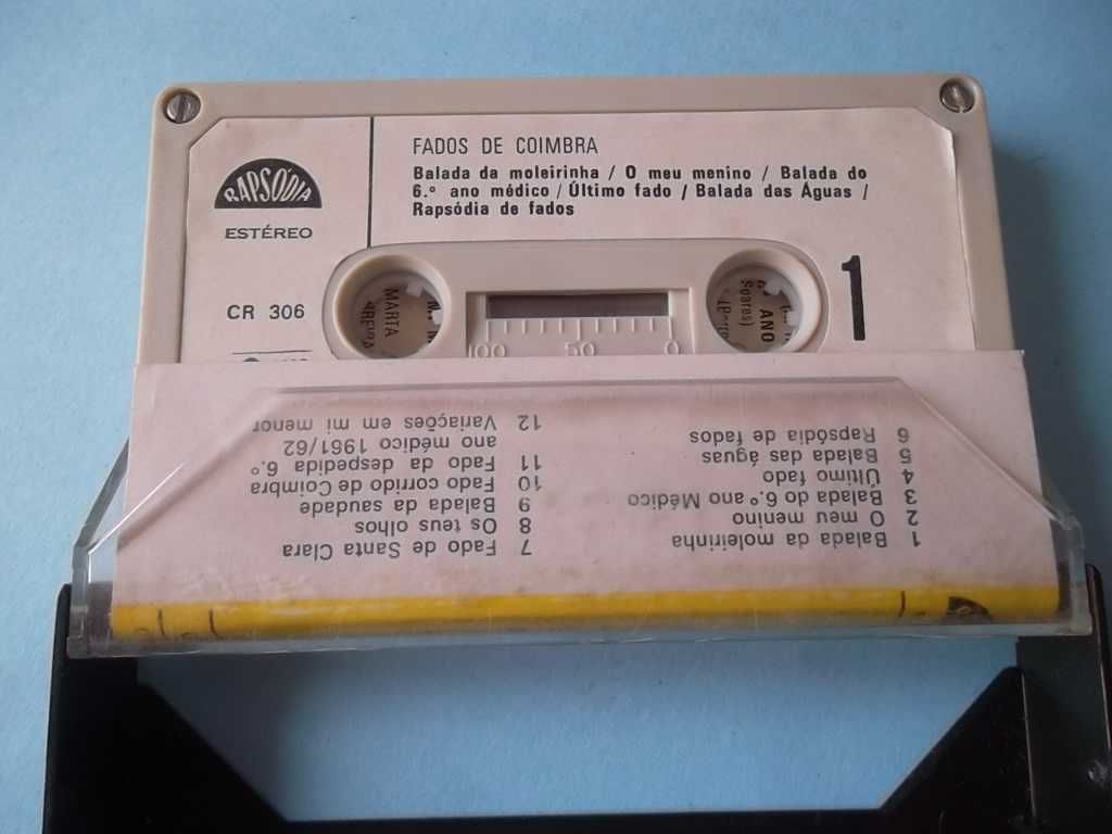 Cassetes de música antigas. Fados de Coimbra, Marco Paulo, etc.