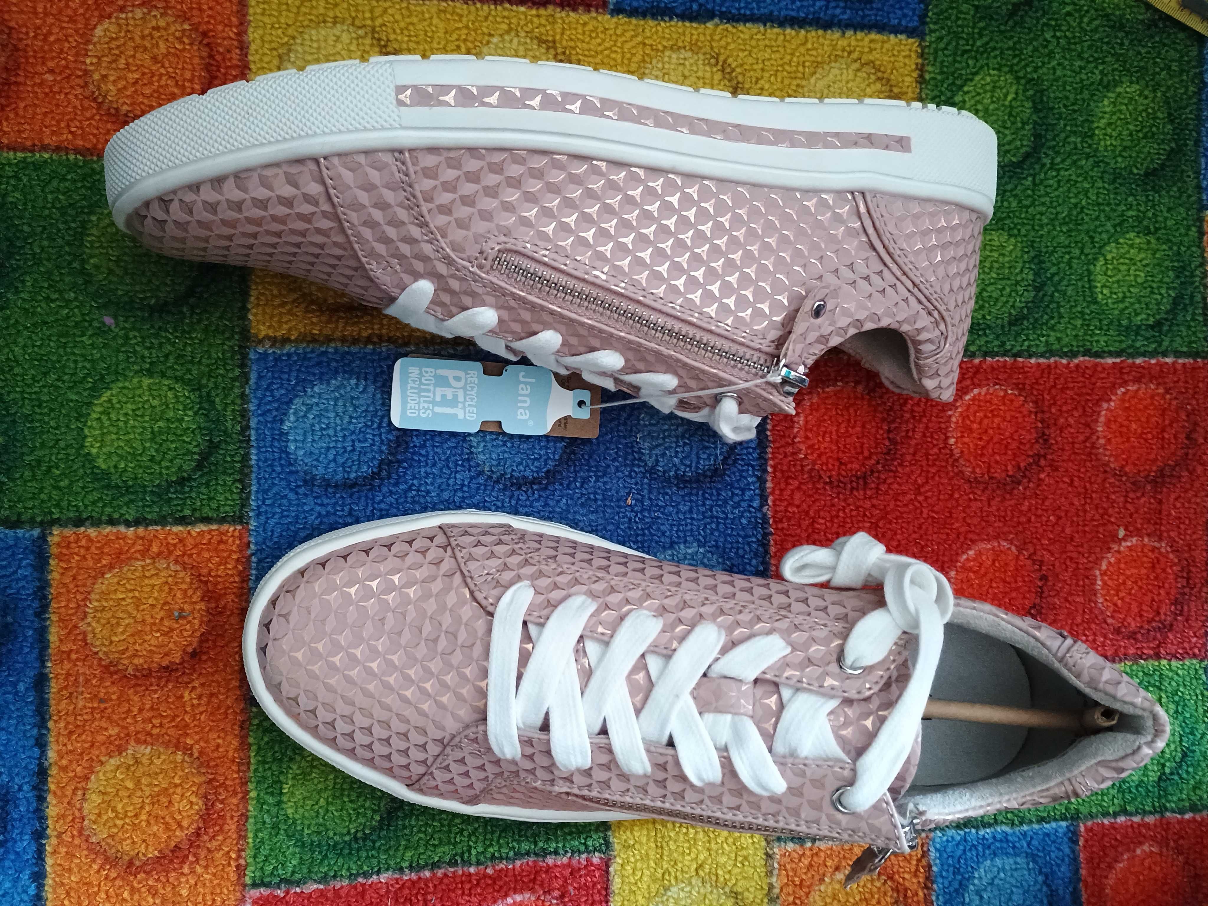 Różowo-złote sneakersy Jana 42 wkładka 27 cm tęgość H softline wzór 3d