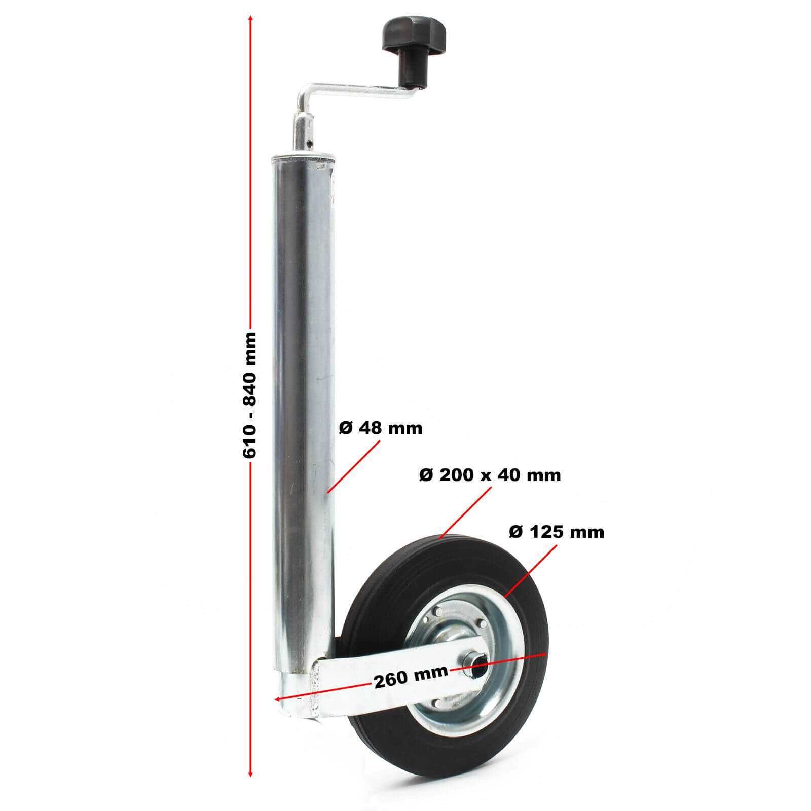 Roda de suporte para reboque com braçadeira e grampos