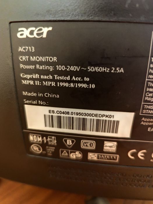 Monitor  marca acer