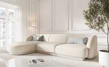 Sofa narożna narożnik 4-os Miley Micadoni Boucle lewa 255x156x70