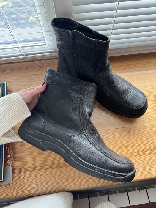 Чоботи чоловічі - великий розмір, 32см - натуральна шкіра, овчина