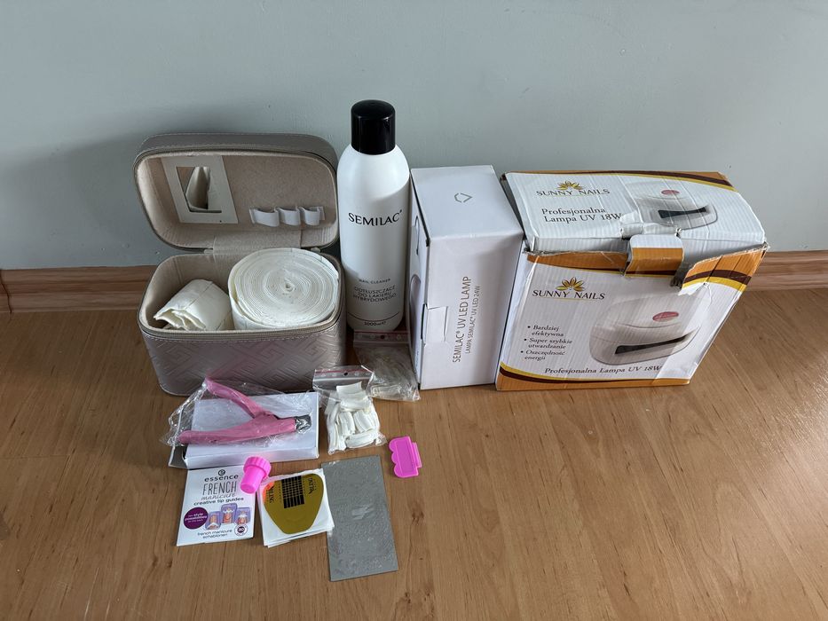 Semilac lampa odtłuszczacz i dużo dodatków do hybrydy