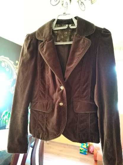 Marynarka żakiet Reserved 36 S braz aksamit