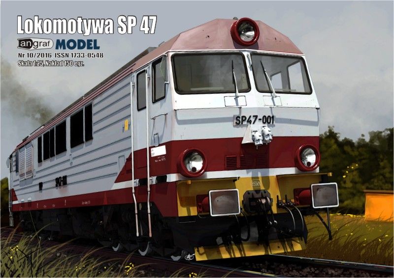 ANGRAF nr 10/2016 Lokomotywa SP 47 skala 1:25 - Model kartonowy