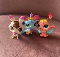 Littlest Pet Shop trzy figurki zabawki dla dzieci