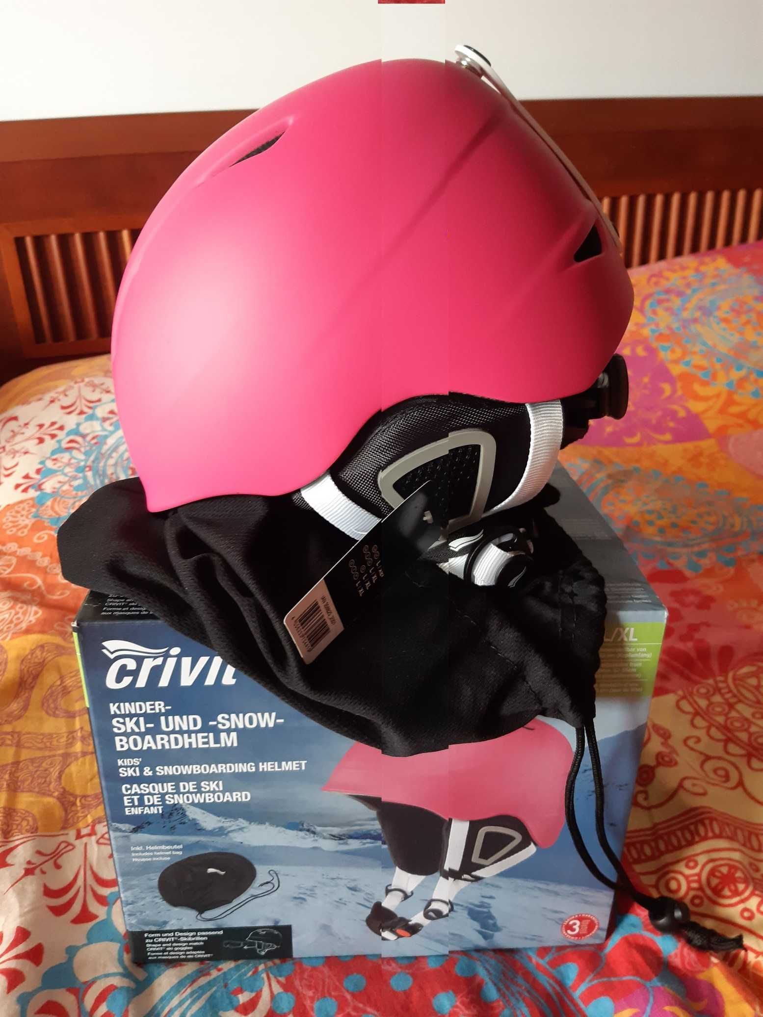 Nowy Kask dziecięcy Narciarski S/M 52 - 55 cm Narty Snowboard Crivit