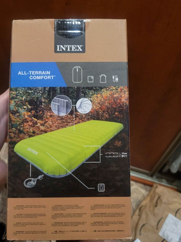 MATERAC DMUCHANY INTEX MATA 191x76x17cm z pompką elektryczną