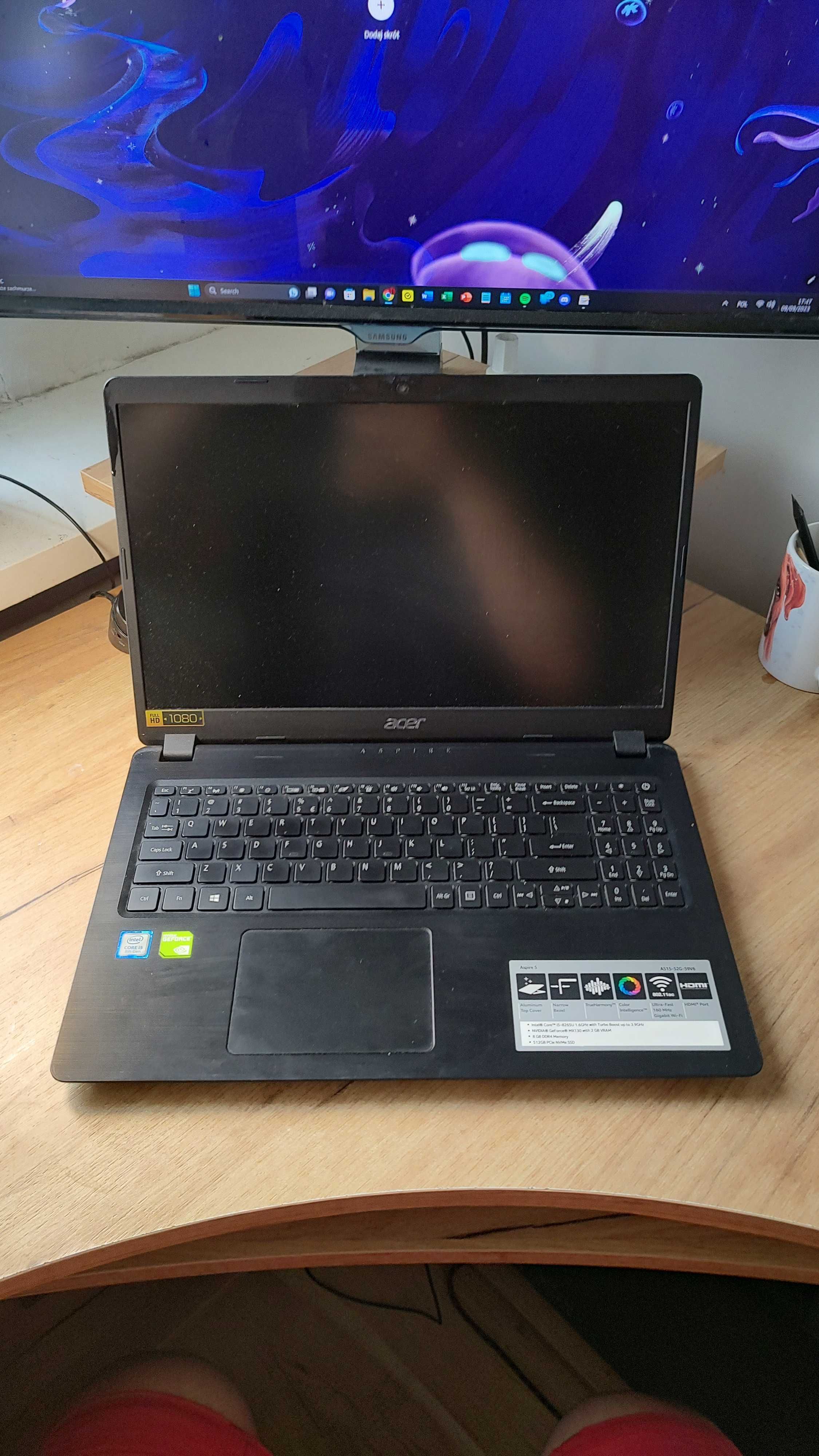 Laptop Acer Aspire 5 8/512GB SSD intel i5 3.9GHz