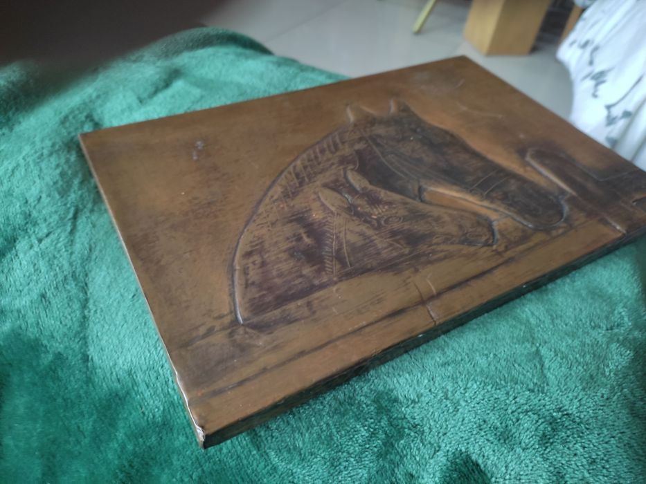 Miedzioryt obraz konie