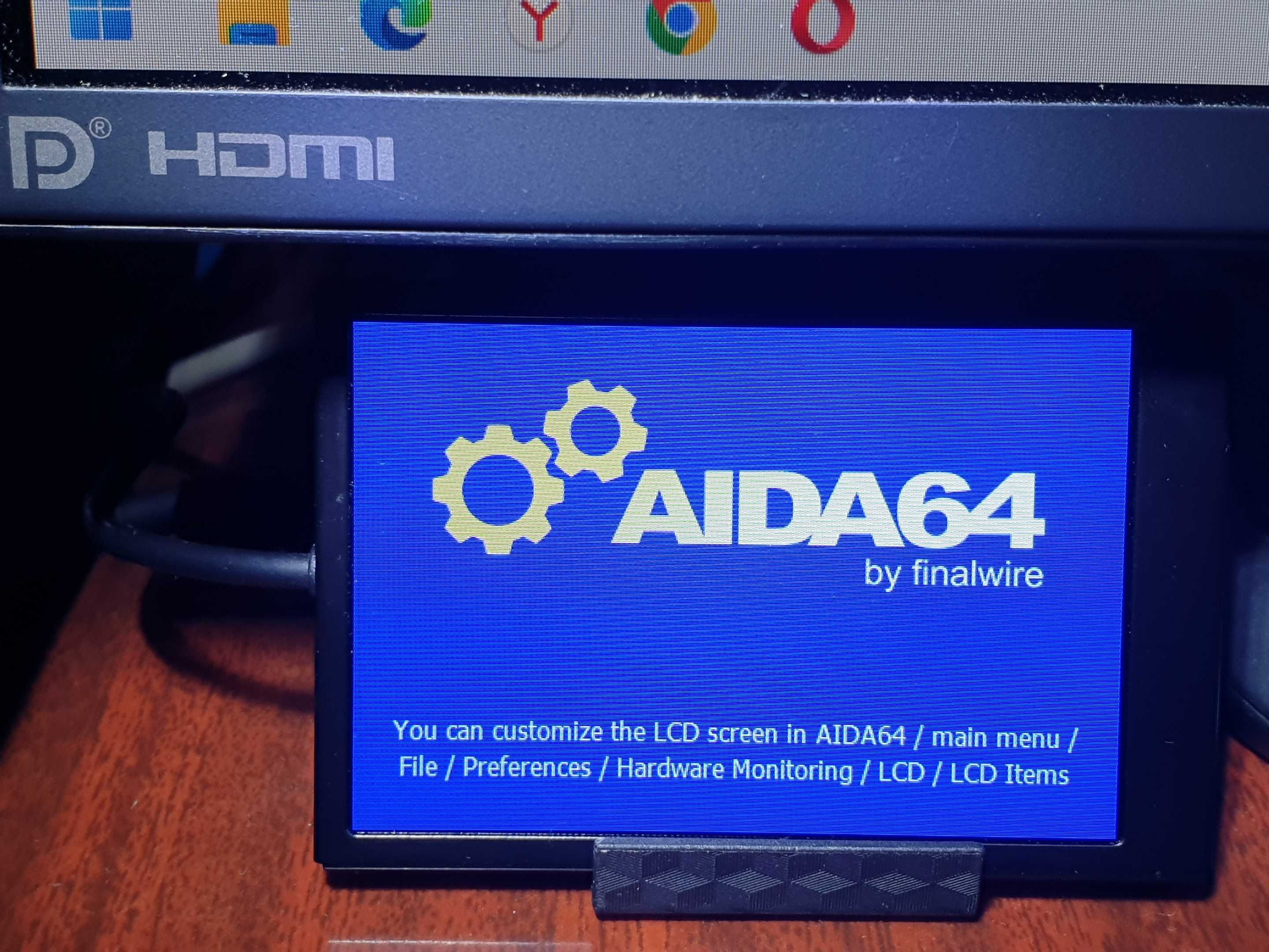 Дополнительный экран (дисплей) 3,5", приборная панель Aida64 для ПК