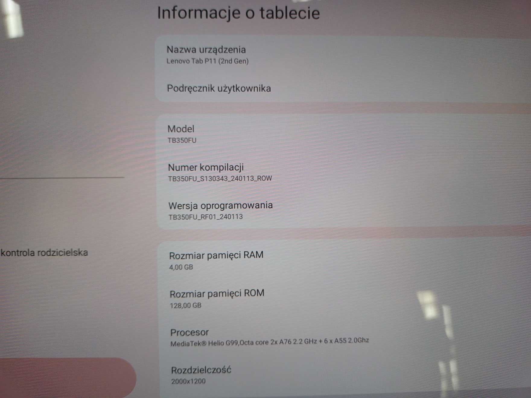 Tablet Lenowo Tab P11 2gen + stacja ładująca STAN IDEALNY