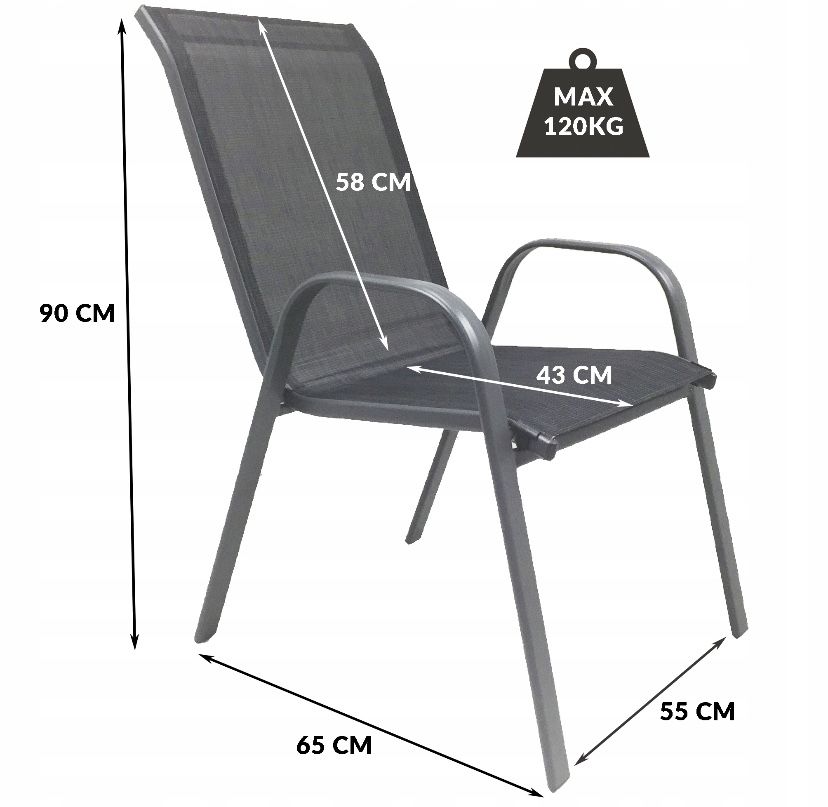 Krzesła krzesło ogrodowe 2 szt metalowe stabilne