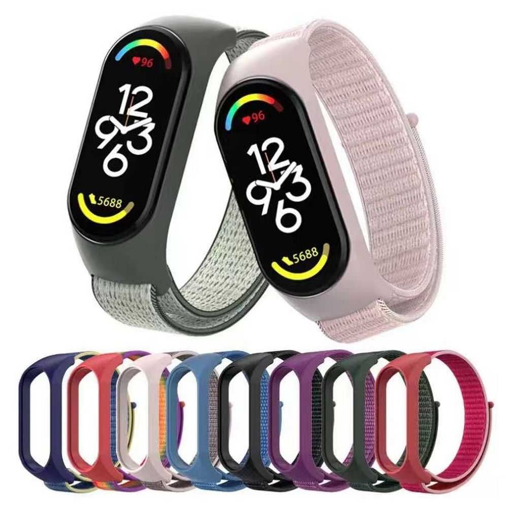 Pasek nylonowy opaska do XIAOMI Mi Band 5 / 6 - różowy