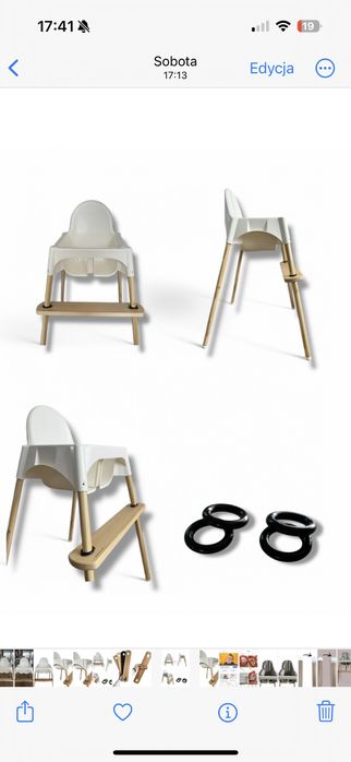 Podnozek ikea antilop sosnowy