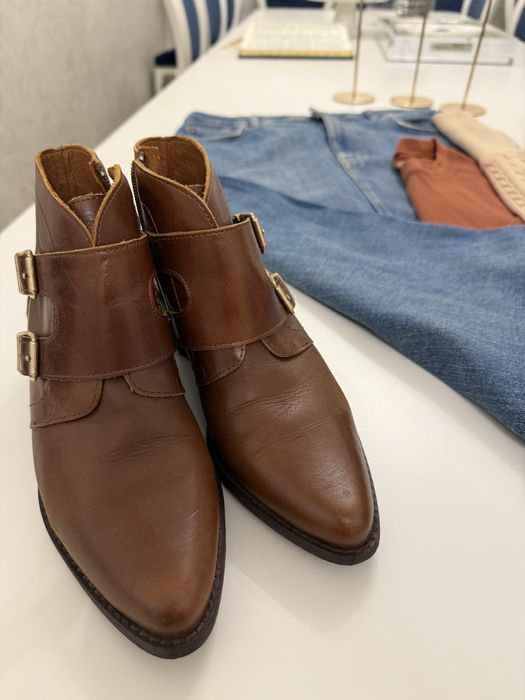 Боти осінні з натуральноі шкіри 37 розміру