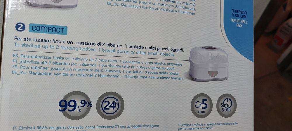 ESTERILIZADOR elétrico para biberões da Chicco