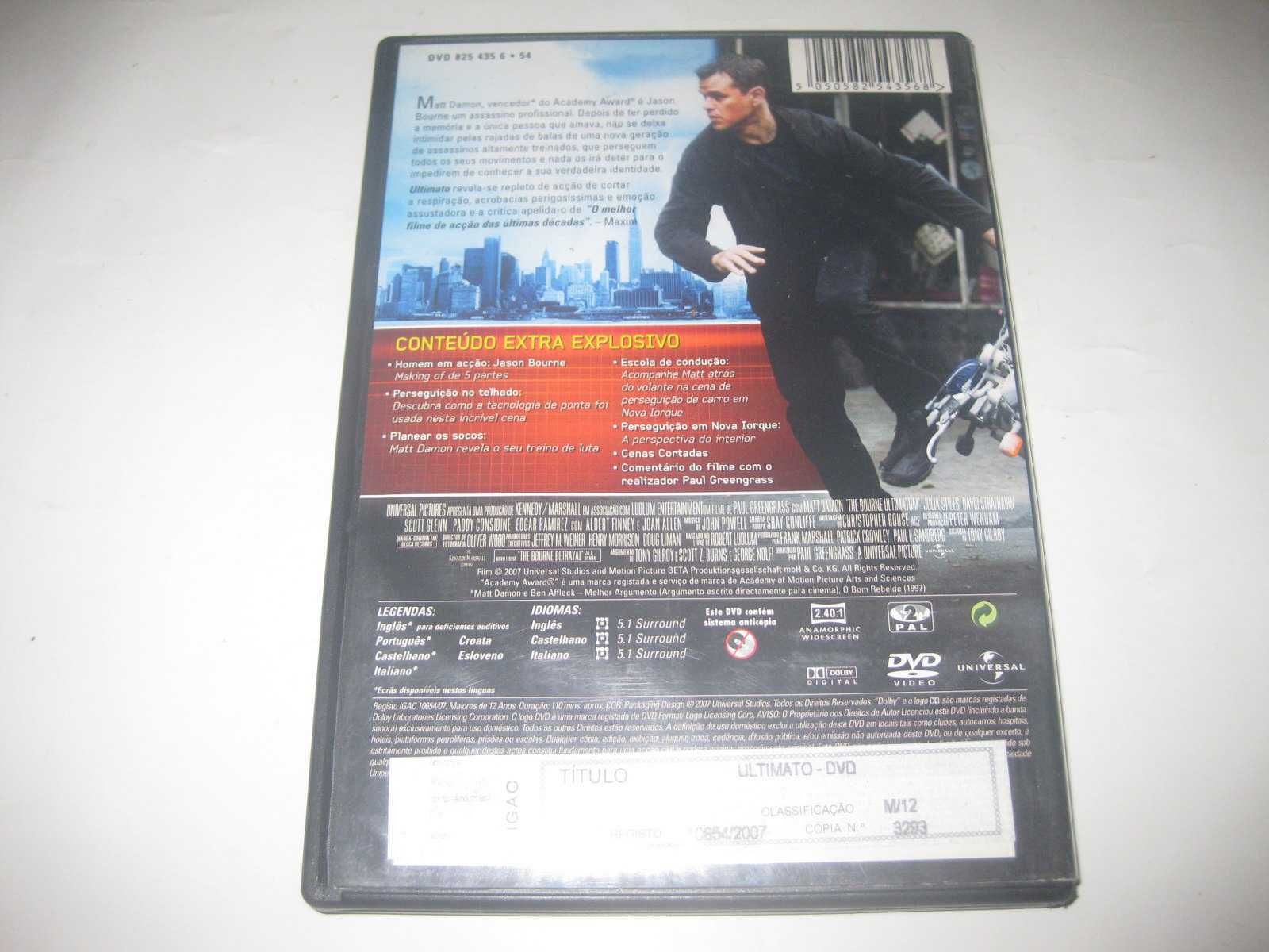 DVD "Ultimato" com Matt Damon