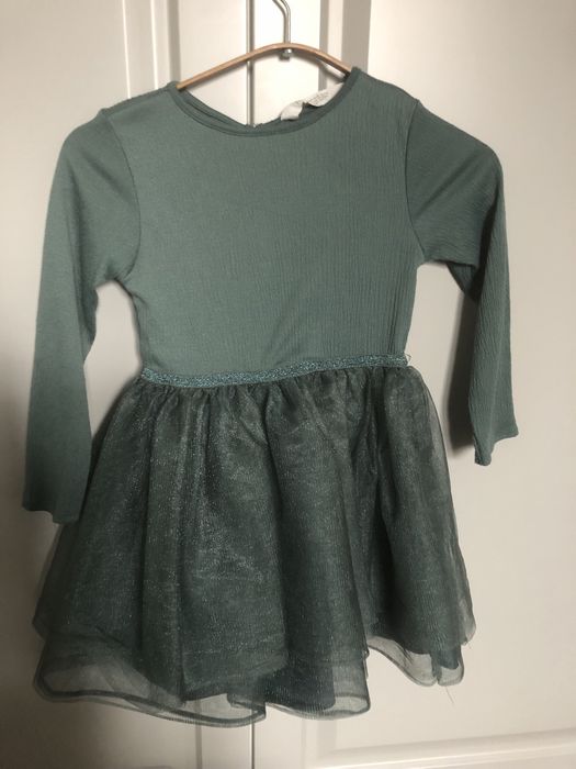 Sukienka tiulowa H&M 110-116 butelkowa zieleń