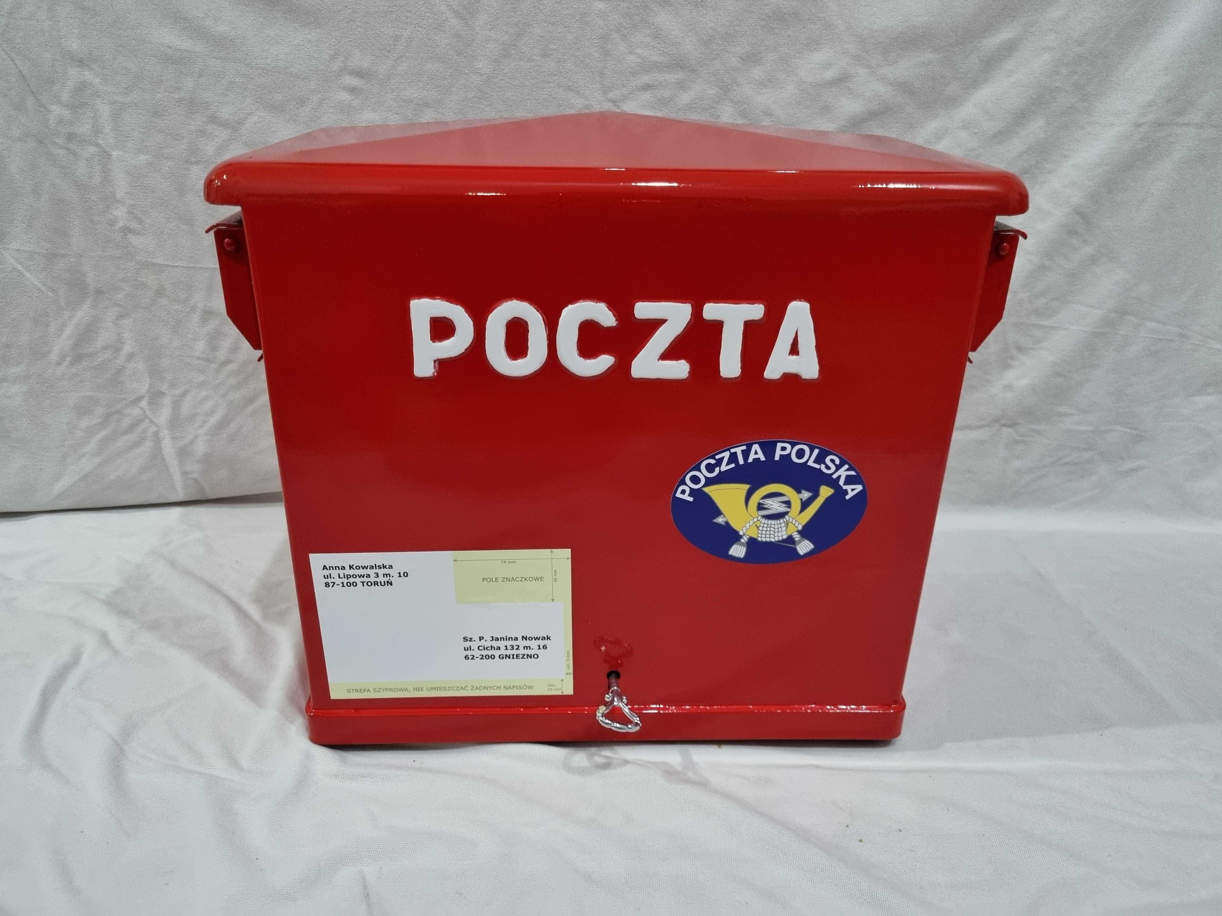 Skrzynka Pocztowa Poczta-Polska, oryginalna, PRL, Duża z kluczem