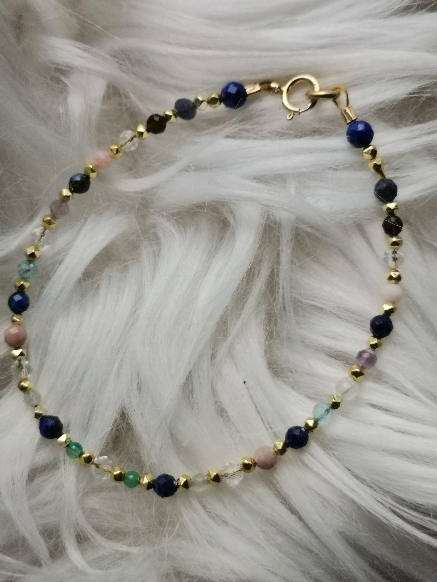 Bransoletka kamienie znak zodiaku strzelec lapis srebro 925 topaz opal