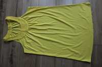 Letnia, żółta, plażowa tunika 36 S, cienka krótka sukienka bez rękawów