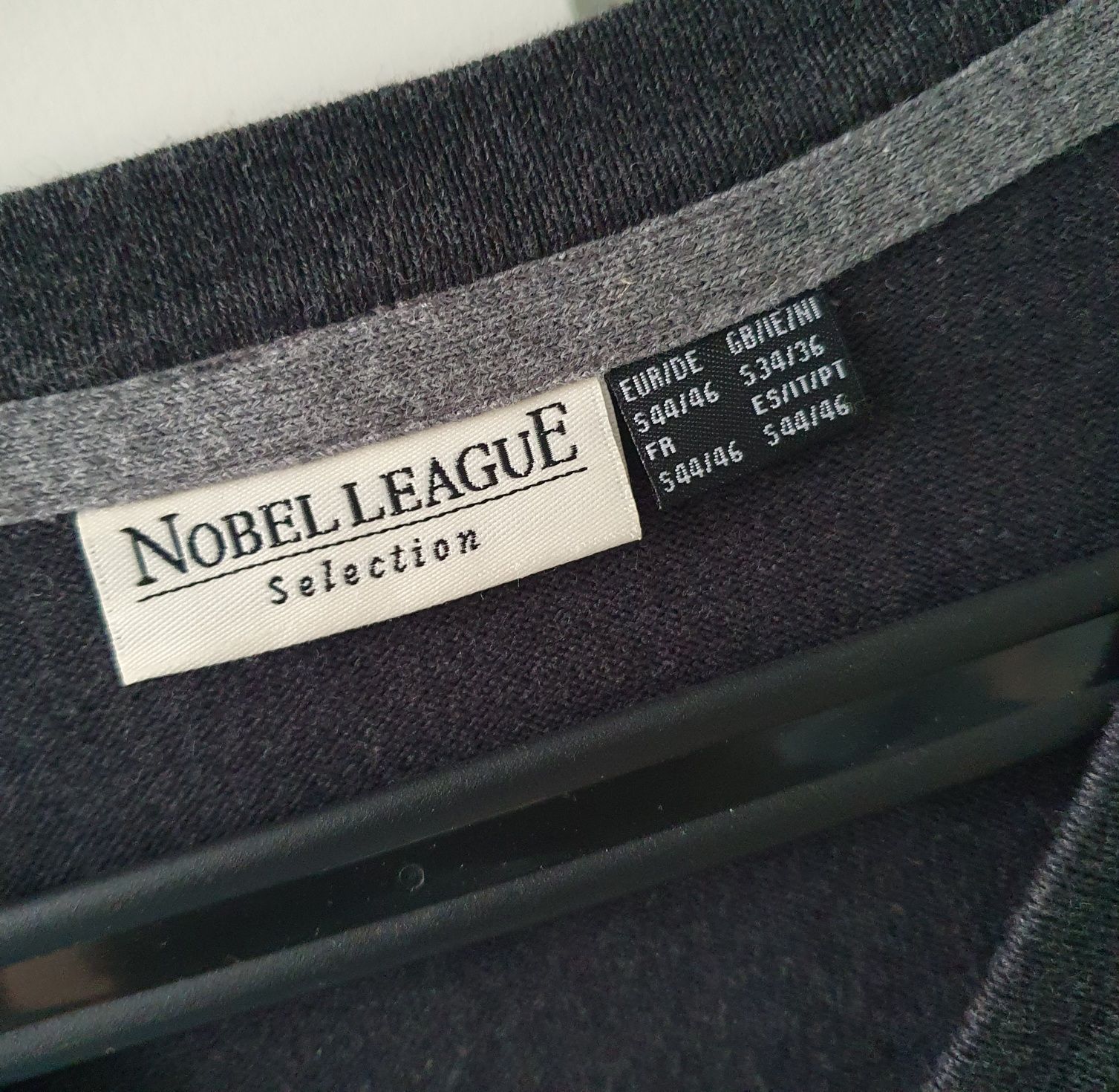 Nowy grafitowy męski sweter rozpinany / kardigan Nobel League S