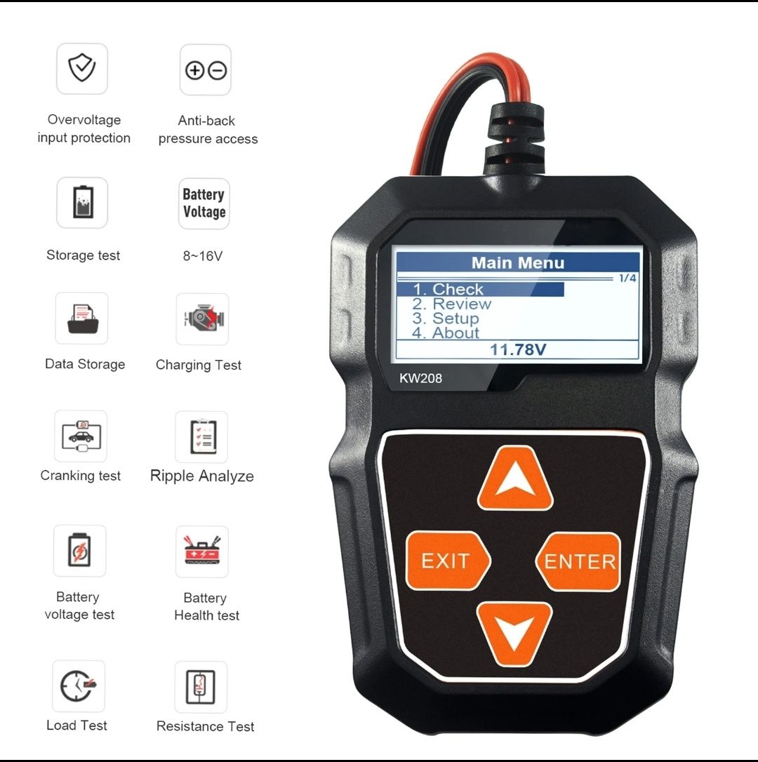 Тестер акумулятора Сканер OBD2 KONNWEI KW208 KW650 KW870 KW890