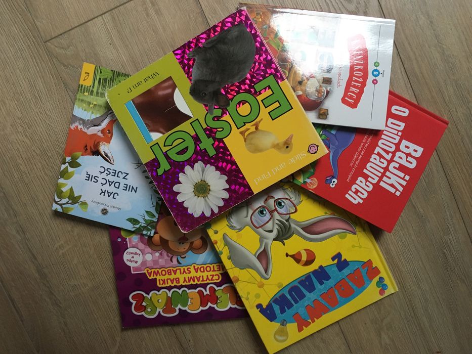 Zestaw 6 książeczek dla dzieci bajki o dinozaurach Easter Elementarz
