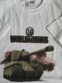 T-Shirt biały z logo gry World of Tanks rozm.164  wiek 14-15 lat