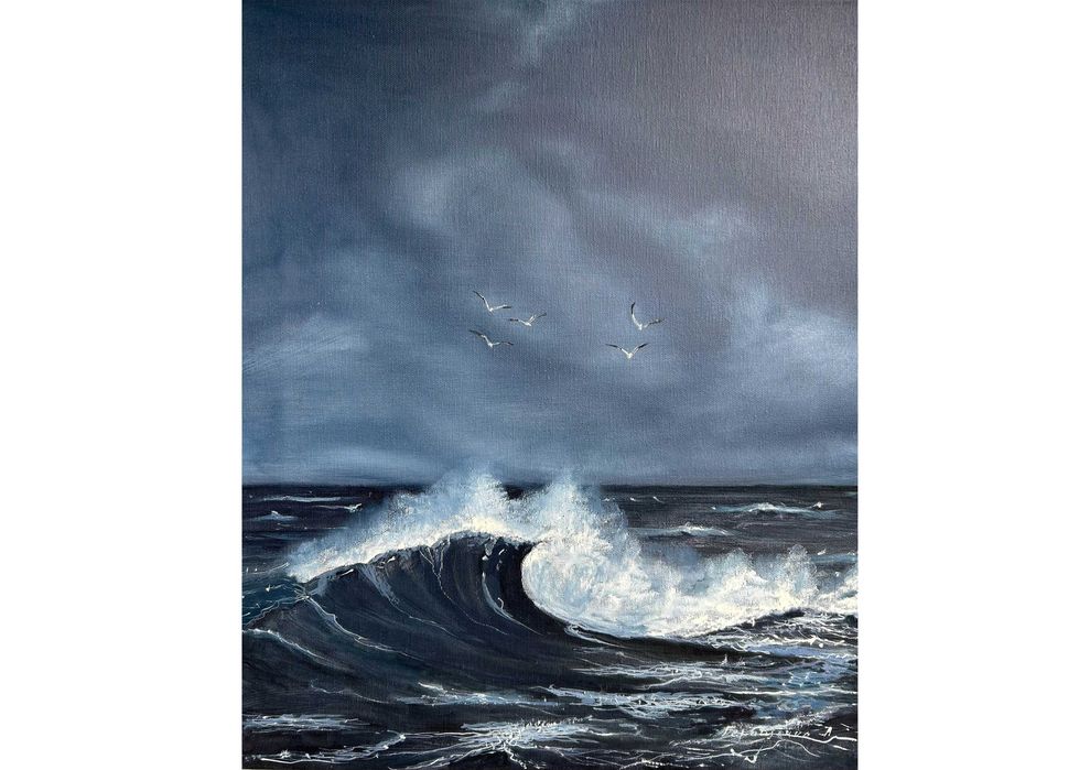 Картина Морський пейзаж Морська волна Полотно 50/40 Олія