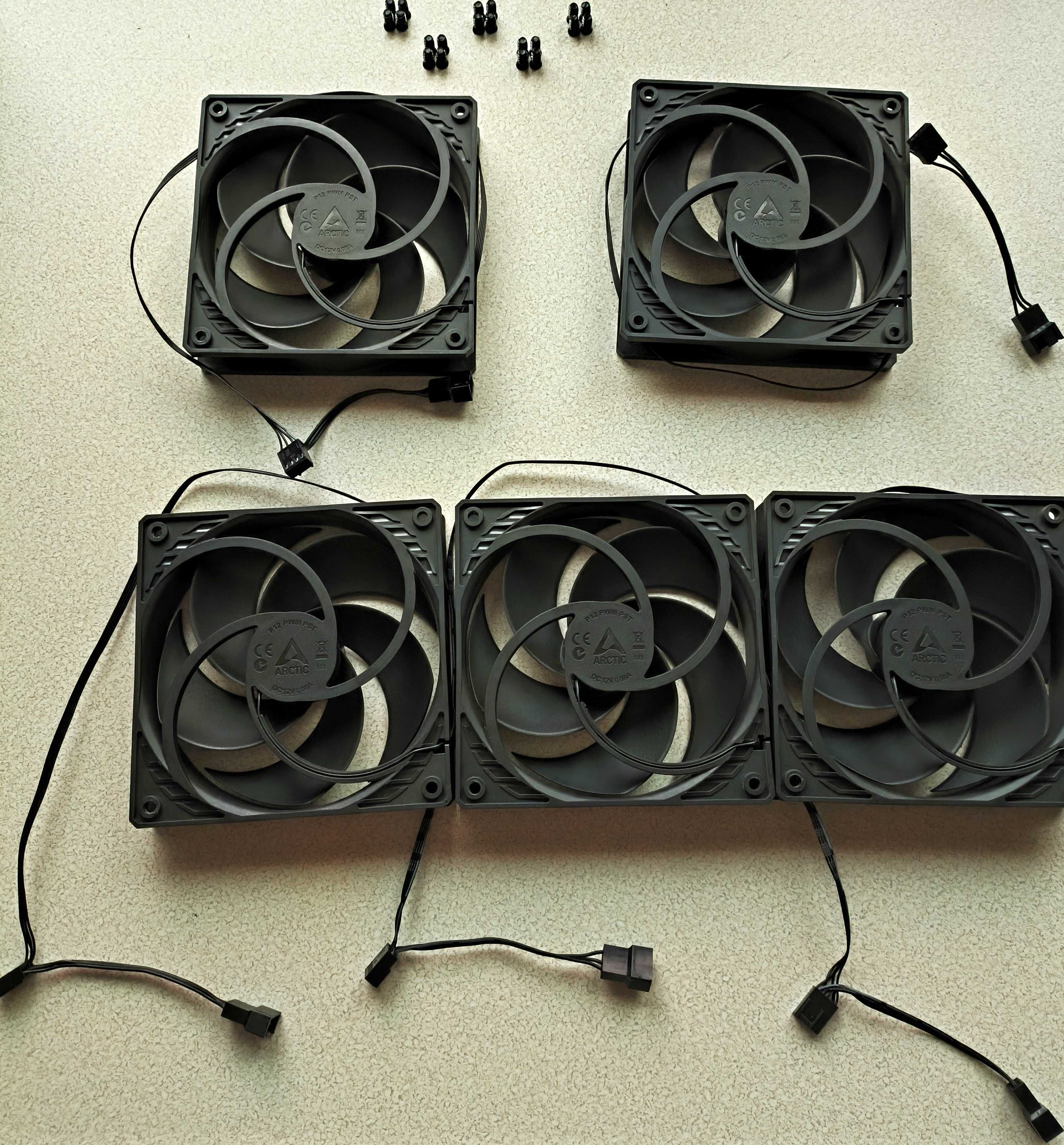 Wentylatory (5 sztuk) ARCTIC P12 PWM PST