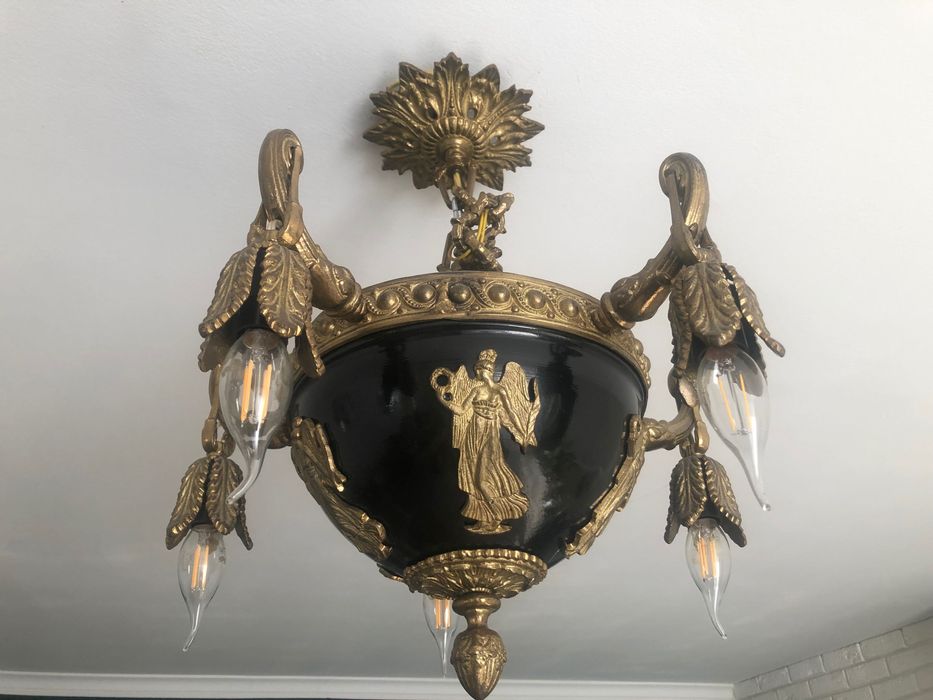 Żyrandol mosiądz antyk