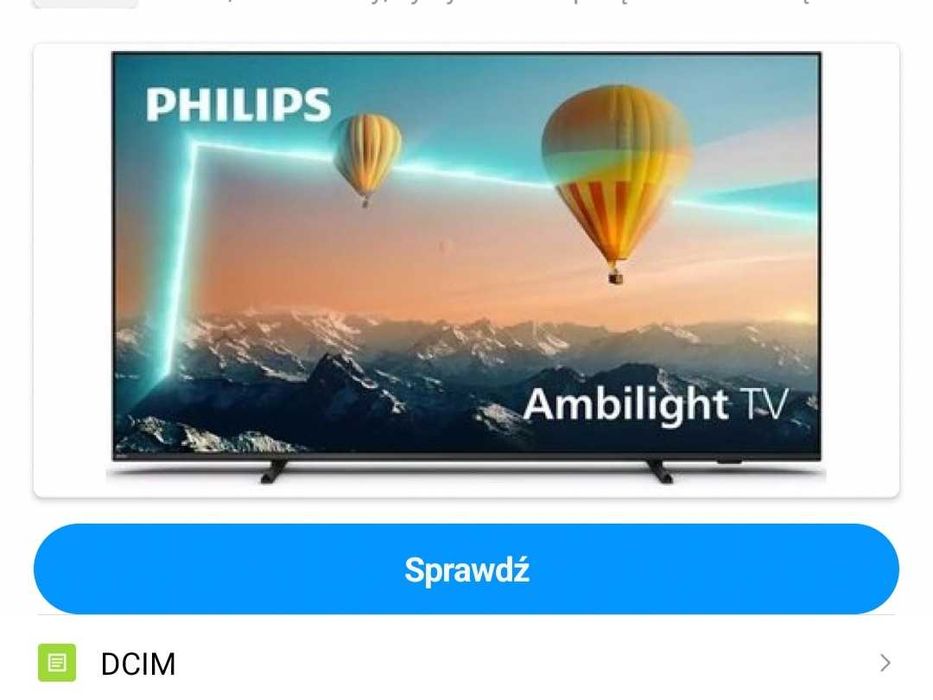 Nowy 65PUS8007 Philips4K NIEUŻYWANY 100%sprawny 2 lata gwarancjiproduc