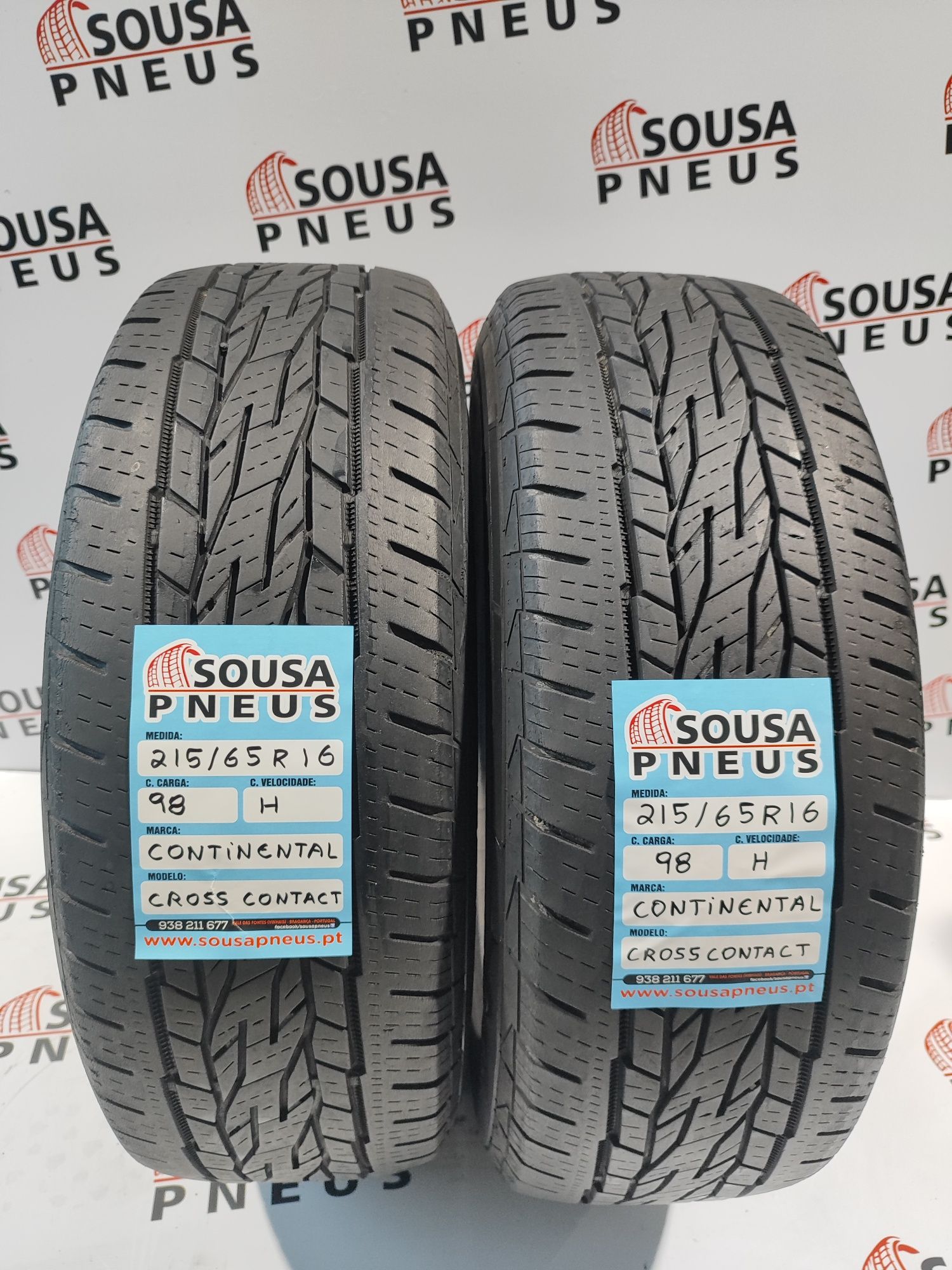 2 pneus semi novos 215-65R16 Continental - Oferta dos Portes
