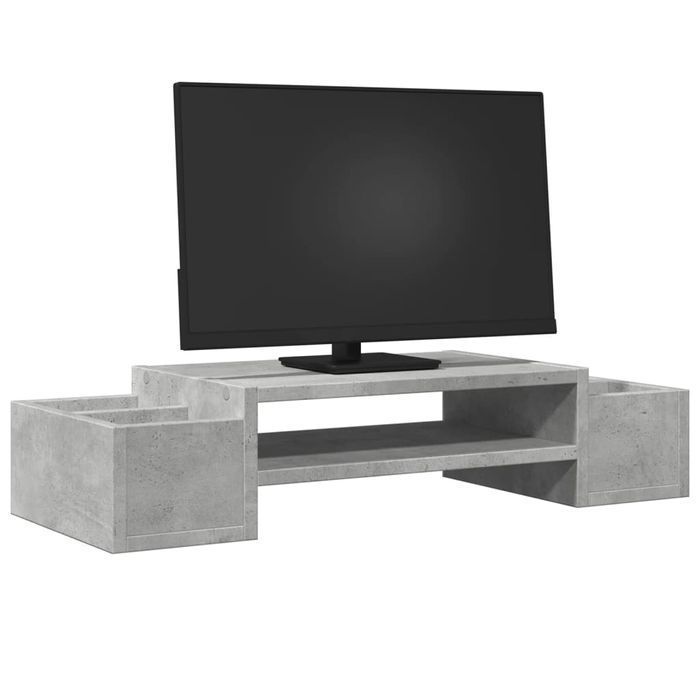 Vidaxl Podstawka Pod Monitor, Z Przegródkami, Szary Beton, 70X27X15 Cm