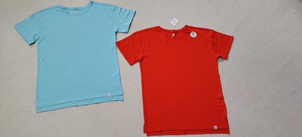 Nowy zestaw 2 szt. 2- pak t-shirty r. 170 czerwony błękitny Cool Club
