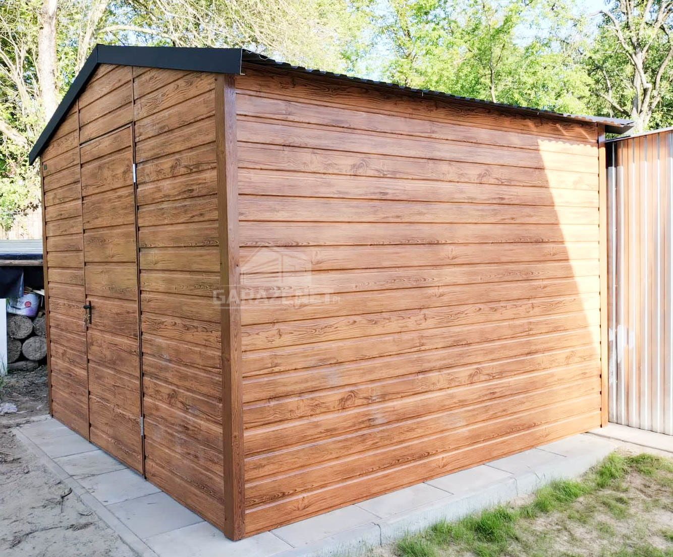 DOMEK OGRODOWY GARAŻ SCHOWEK 3M X 3M Drzwi Drewnopodobny 3X3 GB293