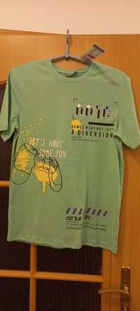 Koszulka Tshirt T-shirt chłopięcy Pad zielony nowy 158 164 Pepco