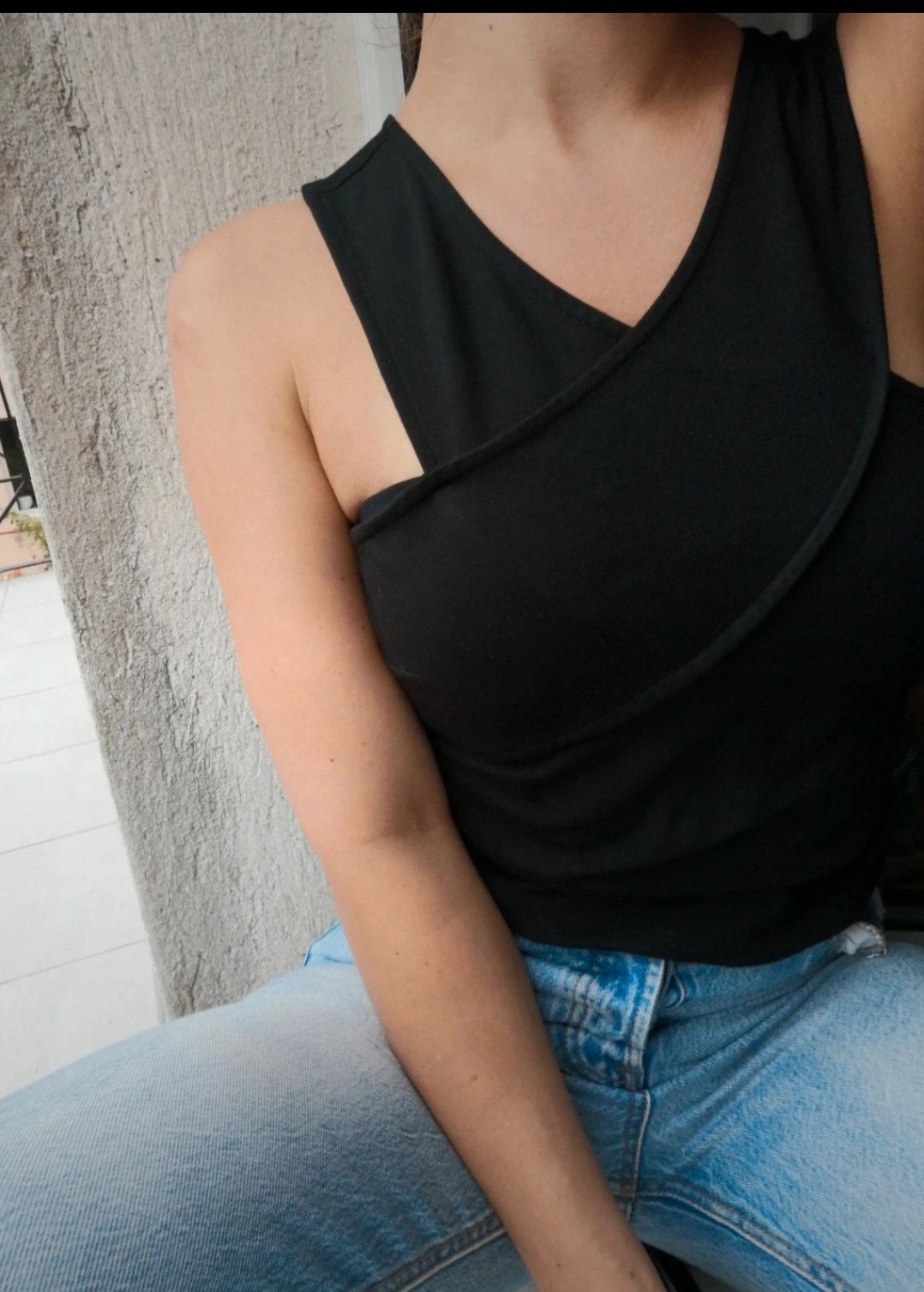 H&M * top dekolt Halter bluzka cut out * S
