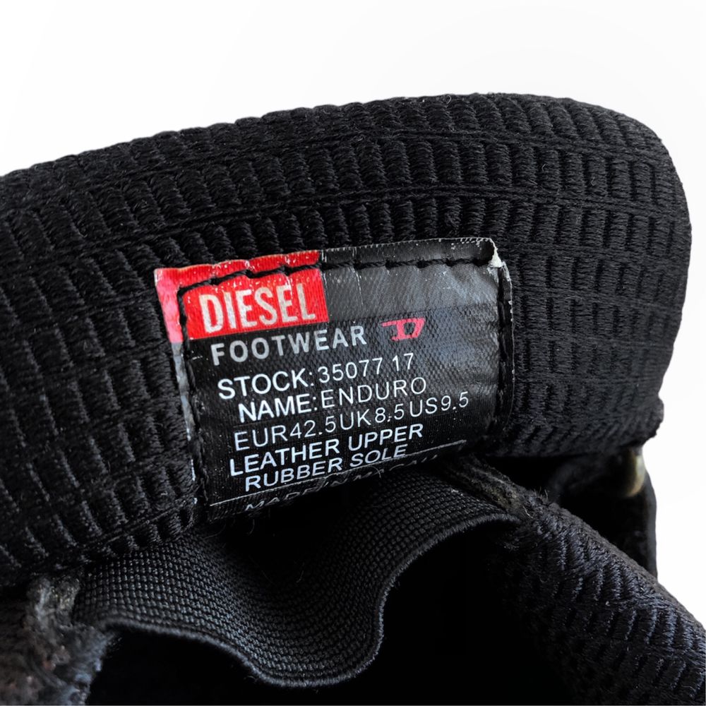 шкіряні вінтажні кросівки на липучці Diesel Enduro Velcro Kicks Y2k