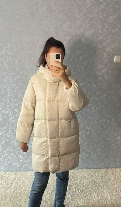 Пуховик зимовий zara пух-перо розмір S/M